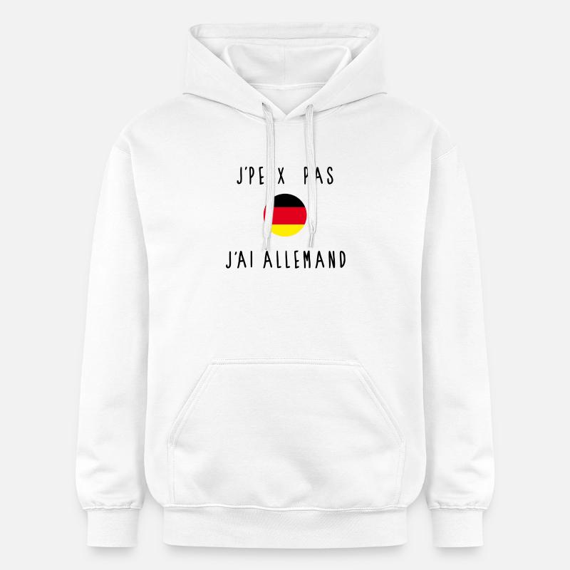 J'peux Pas J'ai Allemand Drapeau - Sweat à capuche Softstyle® Gildan Unisexe - blanc
