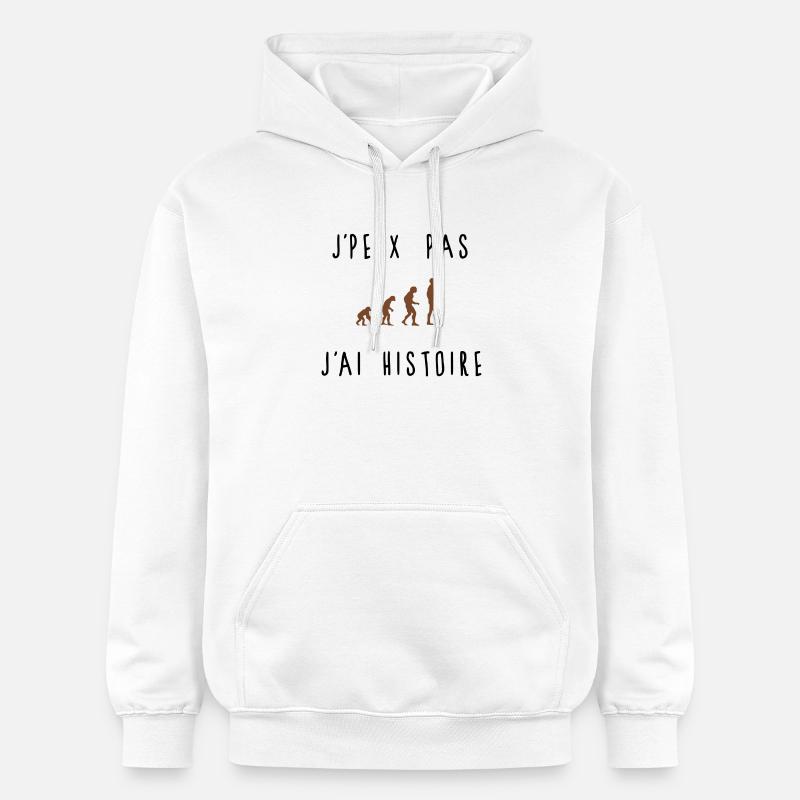 J'peux pas j'ai histoire - Sweat à capuche Softstyle® Gildan Unisexe - blanc
