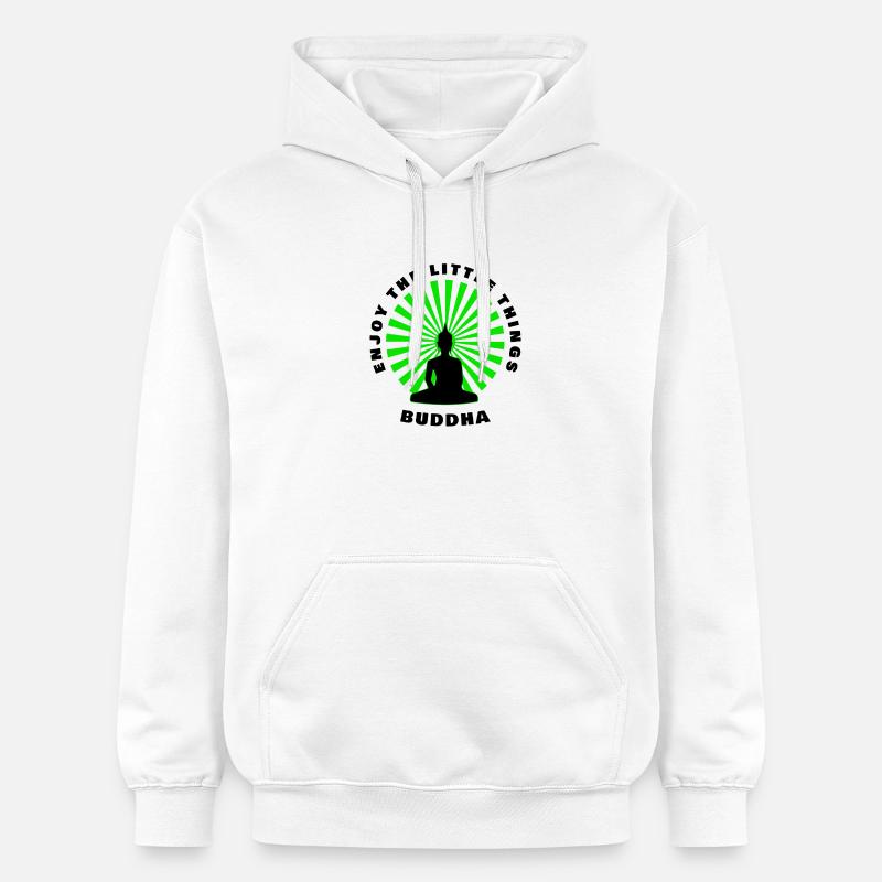 Buddha Enjoy the little things - Sweat à capuche Softstyle® Gildan Unisexe - blanc
