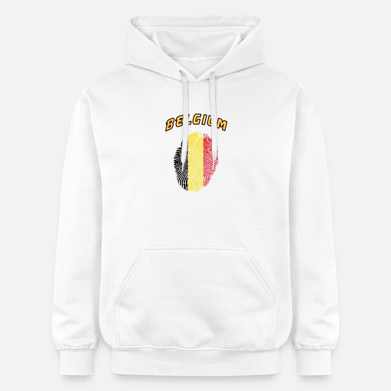 Belgique Empreinte / Drapeau cadeau - Sweat à capuche Softstyle® Gildan Unisexe - blanc