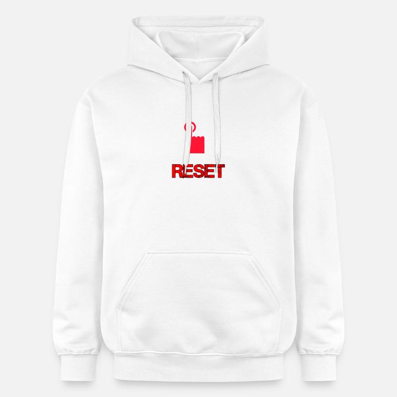 Bouton de redémarrage - Sweat à capuche Softstyle® Gildan Unisexe - blanc