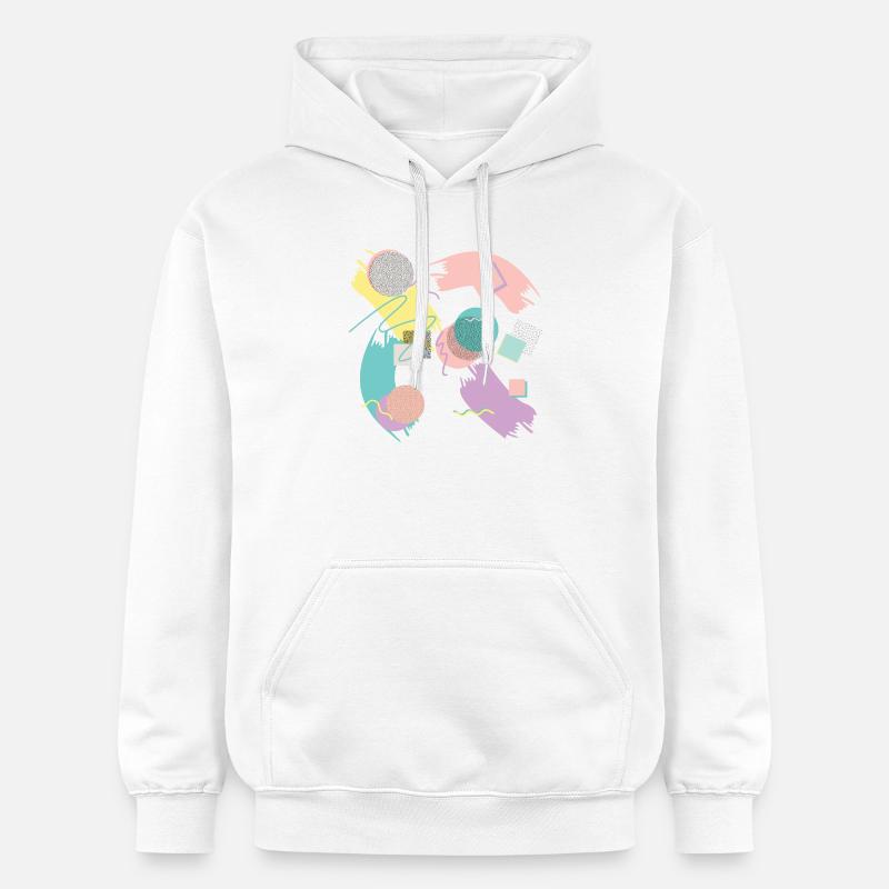 Design pastel abstrait avec géométrie - Sweat à capuche Softstyle® Gildan Unisexe - blanc