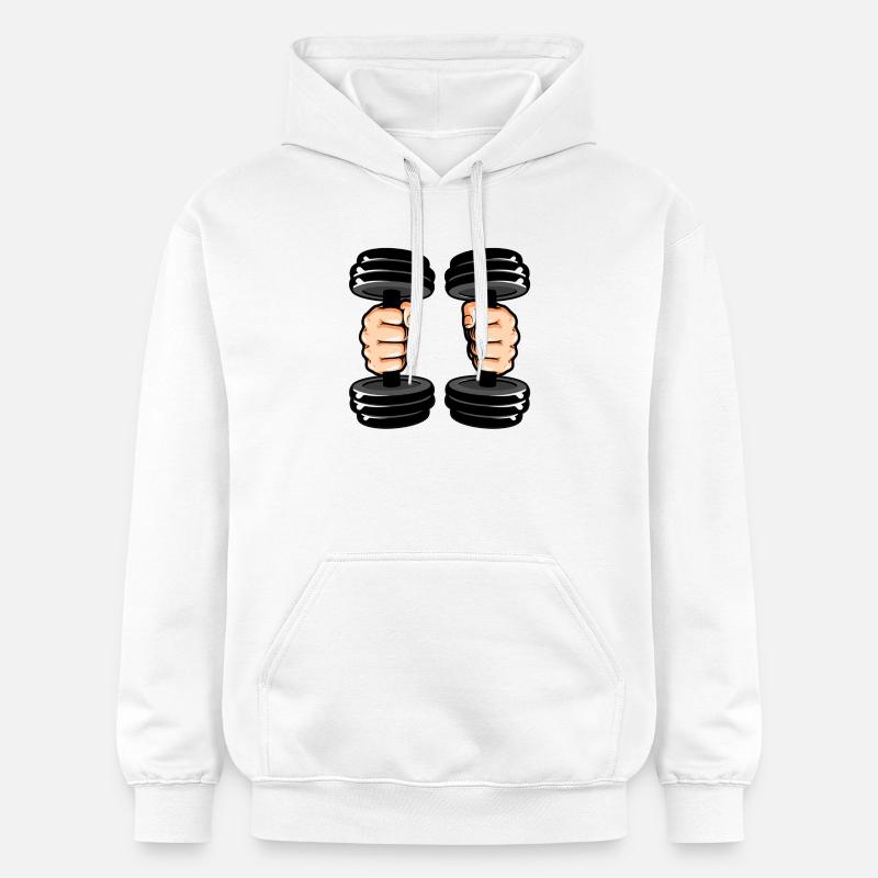 Illustration de style de poignets lestés - Sweat à capuche Softstyle® Gildan Unisexe - blanc