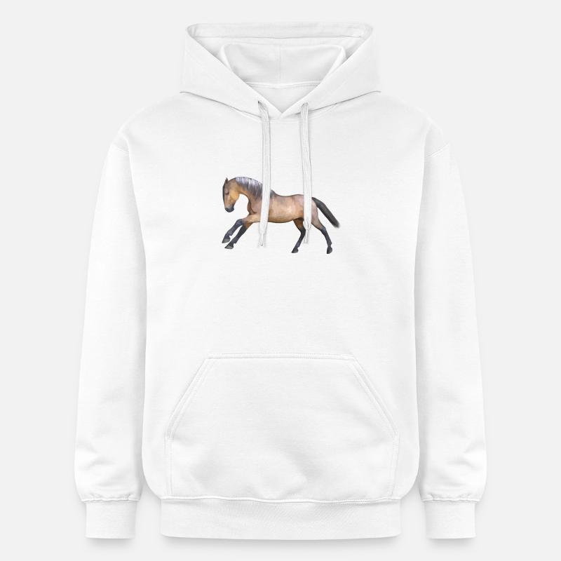 Conception énergique du cheval de galop - Sweat à capuche Softstyle® Gildan Unisexe - blanc
