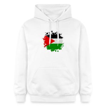 Palestine Taches / drapeau cadeau Islamabad - Sweat à capuche Softstyle® Gildan Unisexe - blanc - Devant - Liana (172cm) & Jaron (178cm)