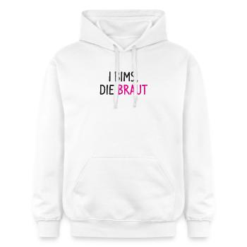 Braut Junggesellinnenabschied Party Spruch - Gildan Unisex Softstyle® Midweight Hoodie - Weiß - Vorne - Liana (172cm) & Jaron (178cm)