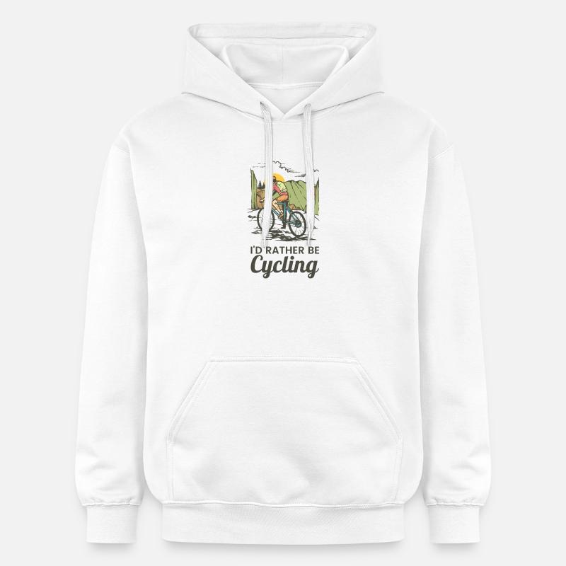 Faire du vélo - Sweat à capuche Softstyle® Gildan Unisexe - blanc