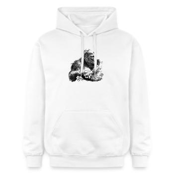 gorilla - Sweat à capuche Softstyle® Gildan Unisexe - blanc - Devant - Liana (172cm) & Jaron (178cm)