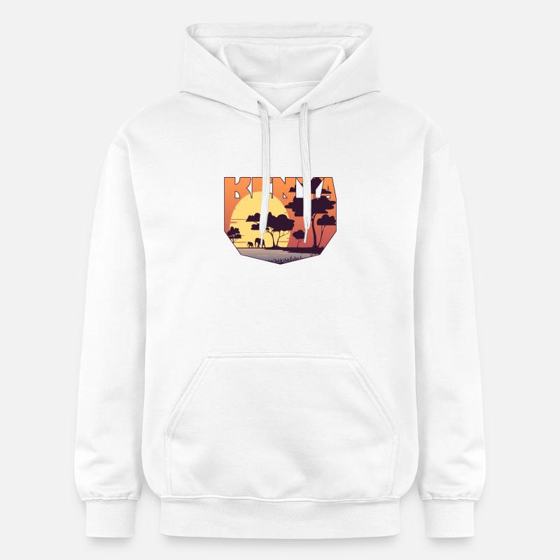 Kenya design avec paysage / cadeau - Sweat à capuche Softstyle® Gildan Unisexe - blanc