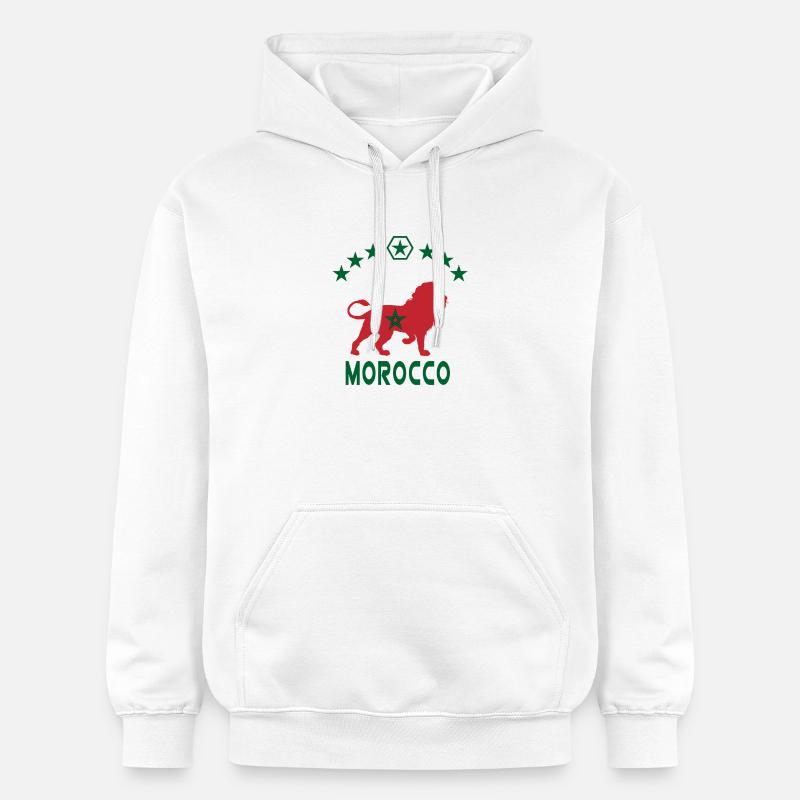 Conception du Lion du Maroc - Sweat à capuche Softstyle® Gildan Unisexe - blanc