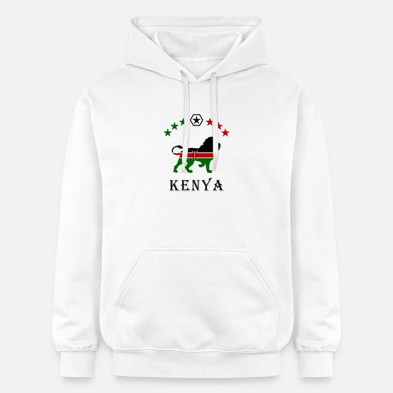 Conception de lion du Kenya - Sweat à capuche Softstyle® Gildan Unisexe - blanc