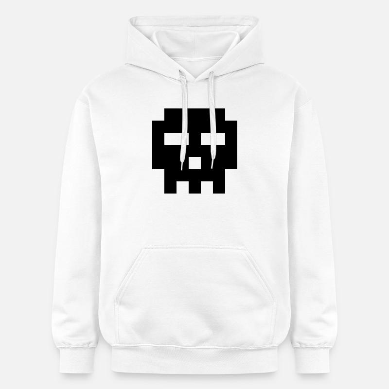 Crâne de pixels. - Sweat à capuche Softstyle® Gildan Unisexe - blanc