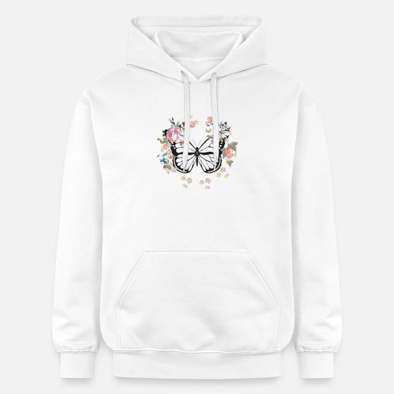 papillon - Sweat à capuche Softstyle® Gildan Unisexe - blanc
