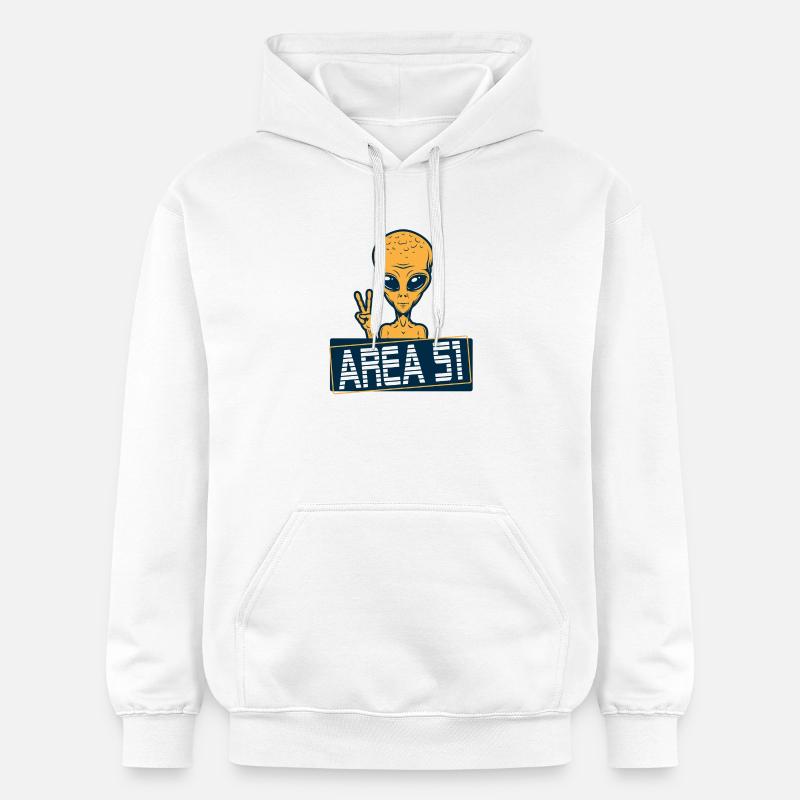 Extraterrestre Paix Area51 T-shirt - Sweat à capuche Softstyle® Gildan Unisexe - blanc