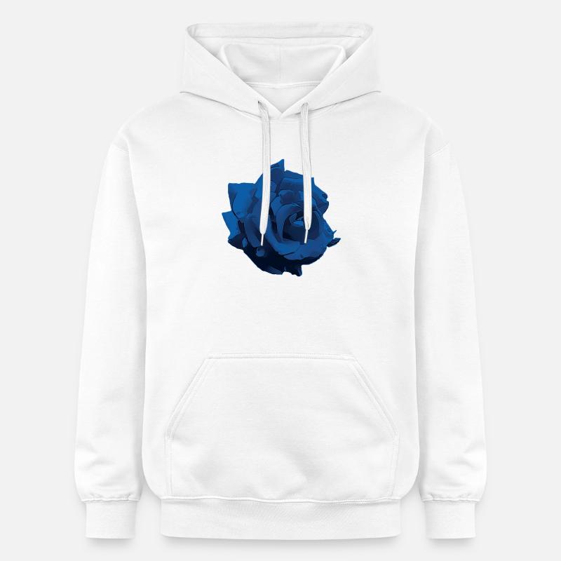 Fleur - Rose bleu - Sweat à capuche Softstyle® Gildan Unisexe - blanc