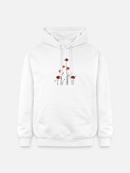 Poppies Silhouette Design - Gildan Unisex Softstyle® Midweight Hoodie - white
