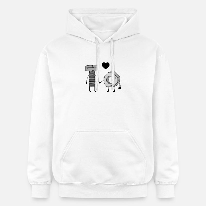 Illustration de vis techniques - Sweat à capuche Softstyle® Gildan Unisexe - blanc