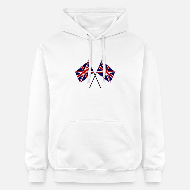 Drapeau Union Jack Twin Racing Drapeaux - Sweat à capuche Softstyle® Gildan Unisexe - blanc