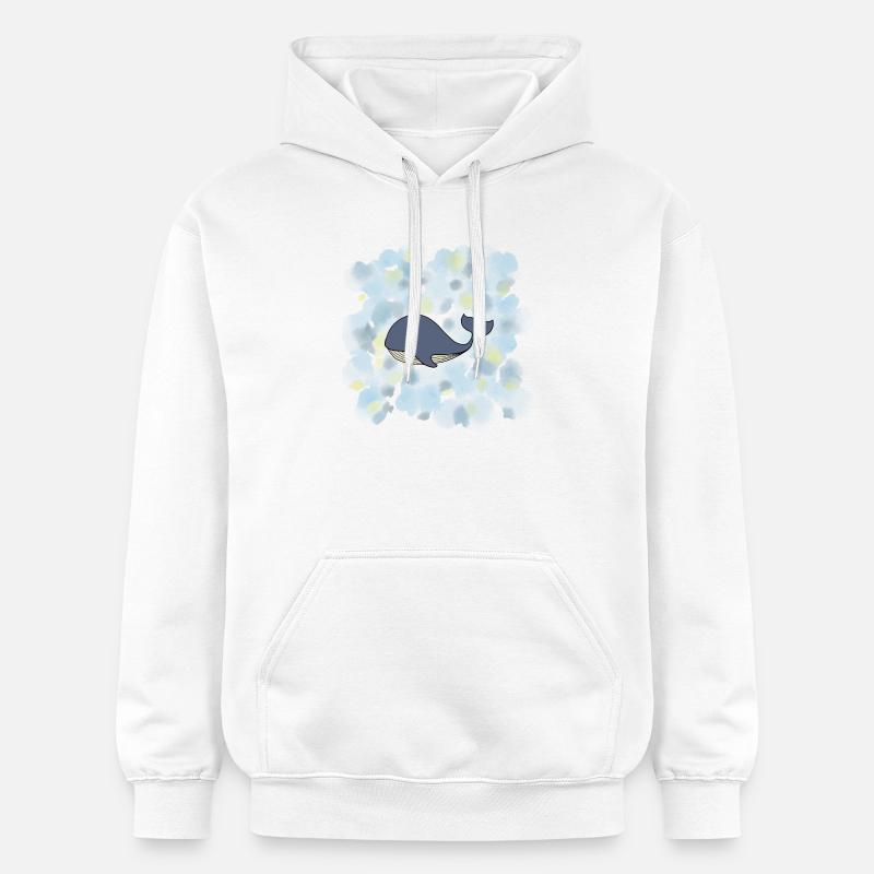 Baleine bleue - Sweat à capuche Softstyle® Gildan Unisexe - blanc