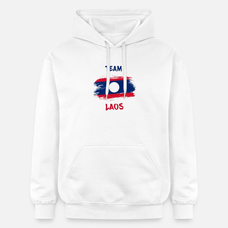 Team Laos Drapeaux Design / Cadeau - Sweat à capuche Softstyle® Gildan Unisexe - blanc