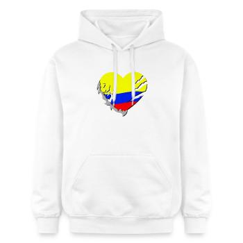 Kolumbien - Gildan Unisex Softstyle® Midweight Hoodie - Weiß - Vorne - Liana (172cm) & Jaron (178cm)