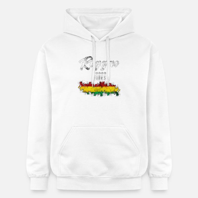 Reggae Vibes Noir Imprimé Cascade - Sweat à capuche Softstyle® Gildan Unisexe - blanc