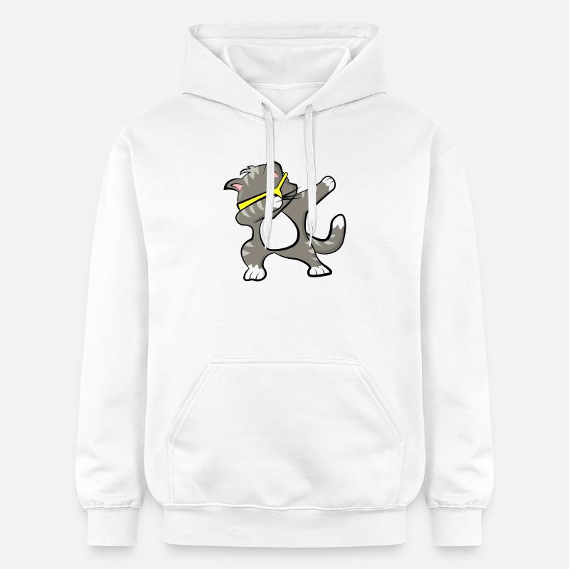 Chat Dabbing - Sweat à capuche Softstyle® Gildan Unisexe - blanc