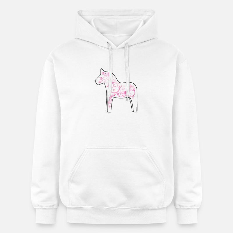Dala Cheval Rose - Sweat à capuche Softstyle® Gildan Unisexe - blanc