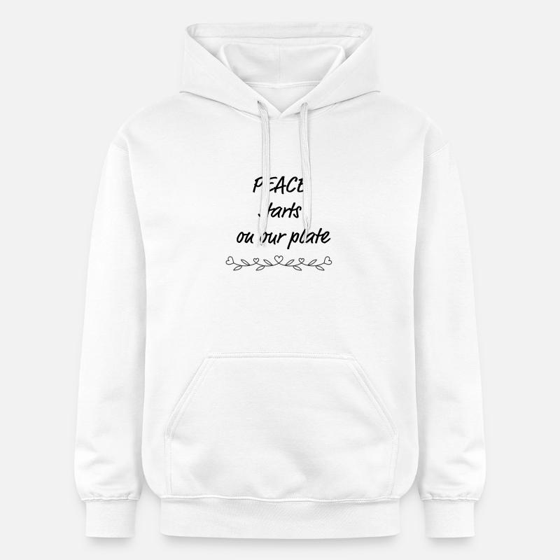 Végétalien - Sweat à capuche Softstyle® Gildan Unisexe - blanc