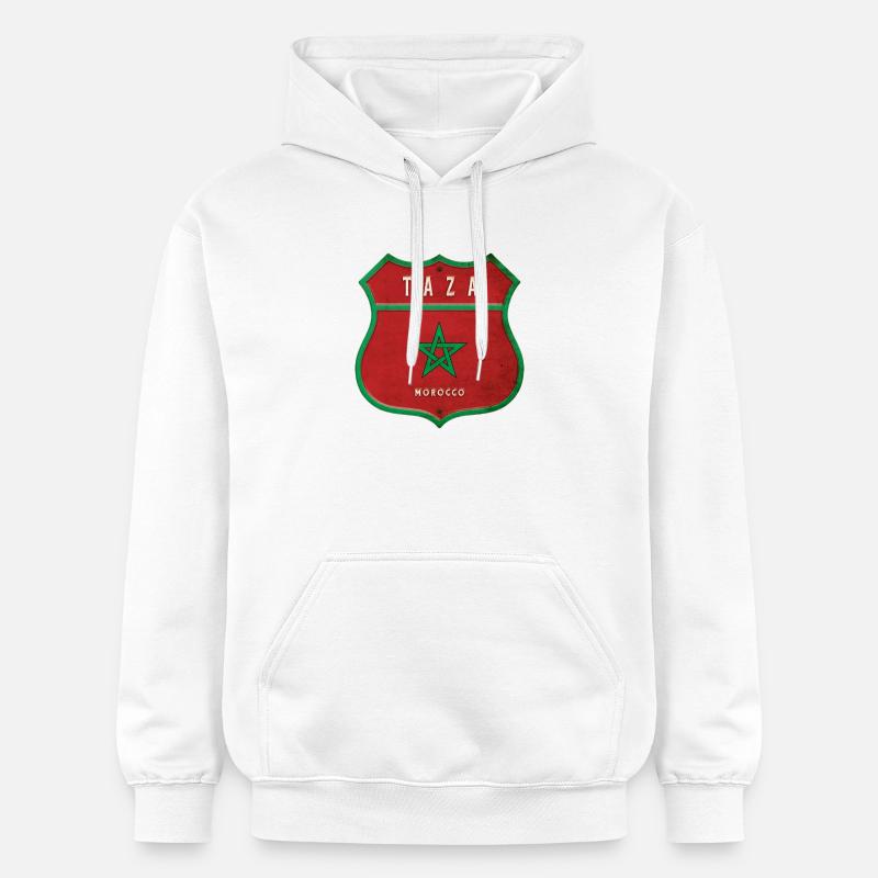 Taza Maroc Armoiries Drapeaux Design - Sweat à capuche Softstyle® Gildan Unisexe - blanc