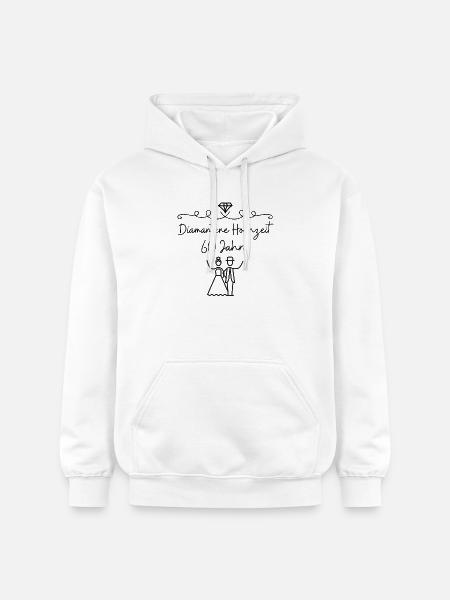 Diamantene Hochzeit 60 Jahre Hochzeitstag Jubiläum - Gildan Unisex Softstyle® Midweight Hoodie - Weiß