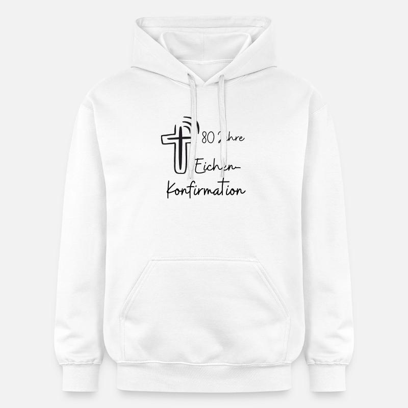 Eichen-Konfirmation 80 Jahre Jubelkonfirmation - Gildan Unisex Softstyle® Midweight Hoodie - Weiß