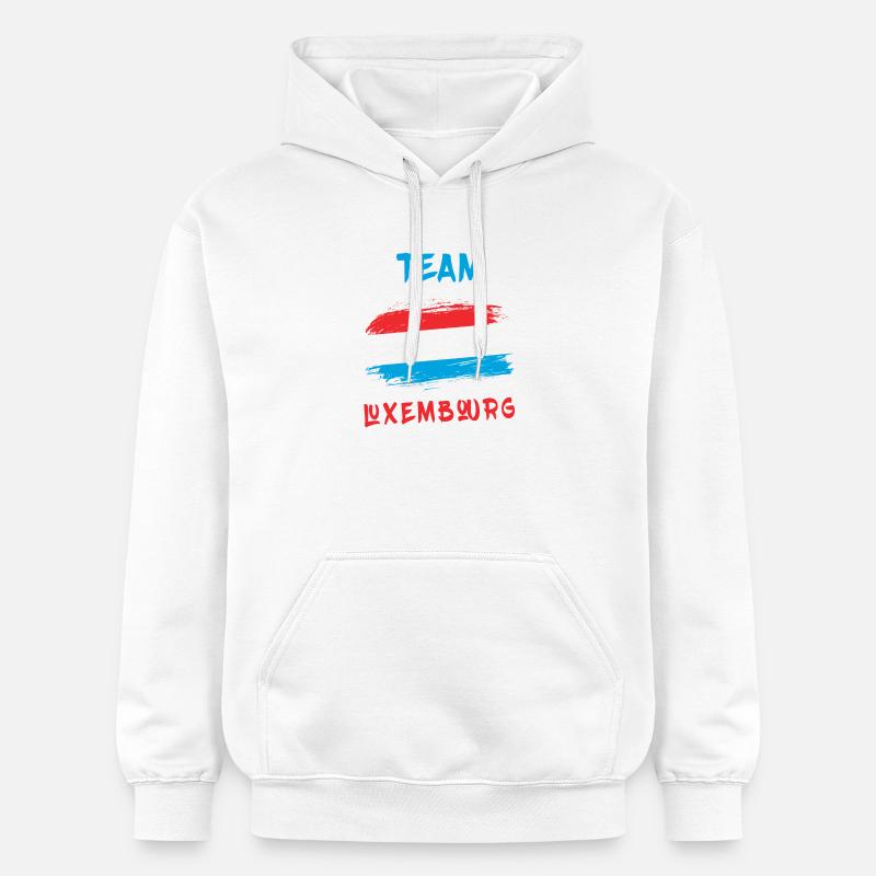 Drapeaux de l'équipe du Luxembourg - Sweat à capuche Softstyle® Gildan Unisexe - blanc
