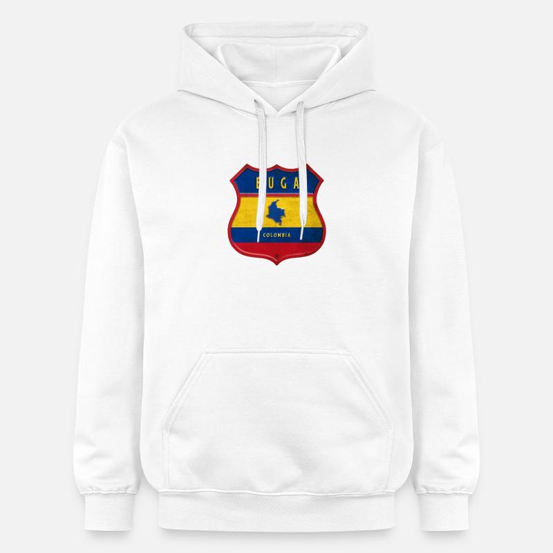 Buga Colombie Conception des armoiries - Sweat à capuche Softstyle® Gildan Unisexe - blanc
