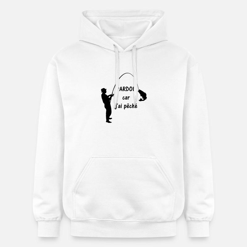 Pardon j'ai pêché - Sweat à capuche Softstyle® Gildan Unisexe - blanc