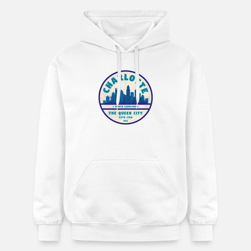 Charlotte États-Unis - Sweat à capuche Softstyle® Gildan Unisexe - blanc