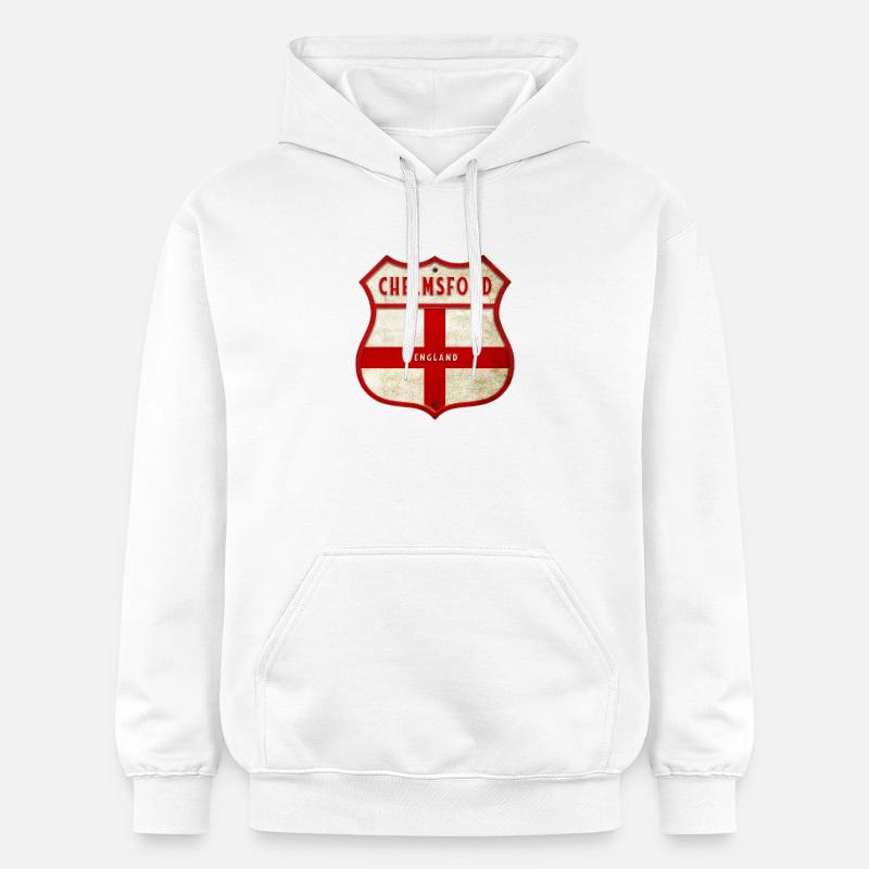 Chelmsford Englands statsvapen - Gildan luvtröja unisex Softstyle® Midweight - vit