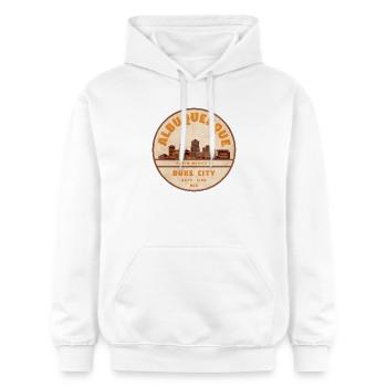 Albuquerque Duke City Vintage Skyline - Gildan Unisex Softstyle® Midweight Hoodie - Weiß - Vorne - Liana (172cm) & Jaron (178cm)