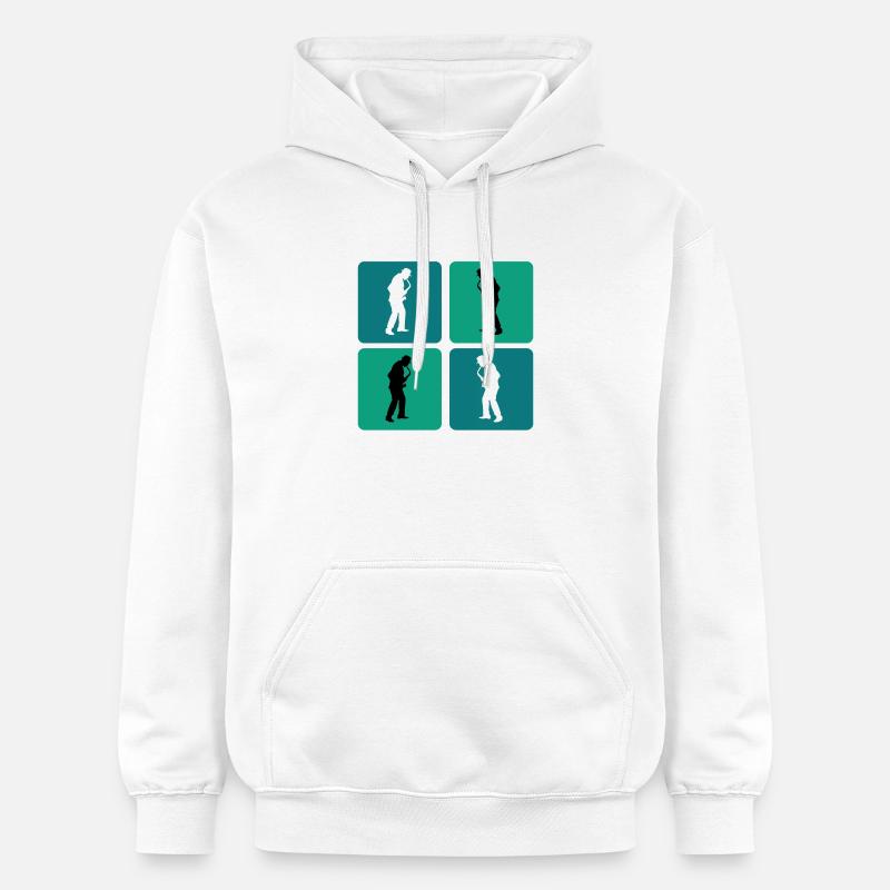 Design de saxophone - Sweat à capuche Softstyle® Gildan Unisexe - blanc