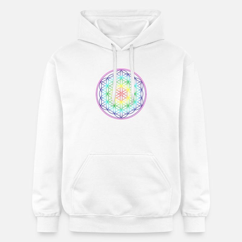 FLEUR DE VIE ARC EN CIEL - Sweat à capuche Softstyle® Gildan Unisexe - blanc