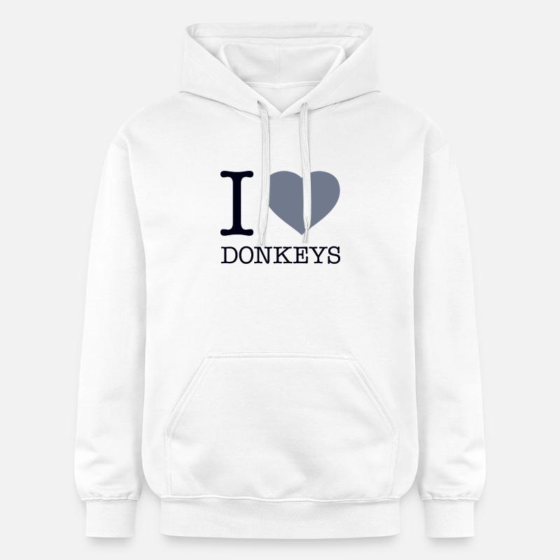 J’AIME LES ÂNES - Sweat à capuche Softstyle® Gildan Unisexe - blanc