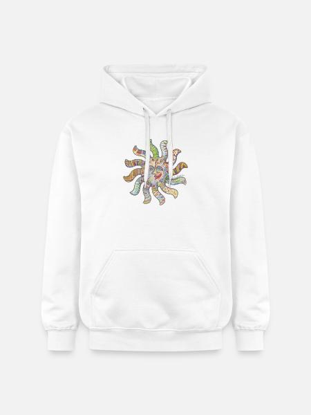 Pensée de vous soleil - Sweat à capuche Softstyle® Gildan Unisexe - blanc
