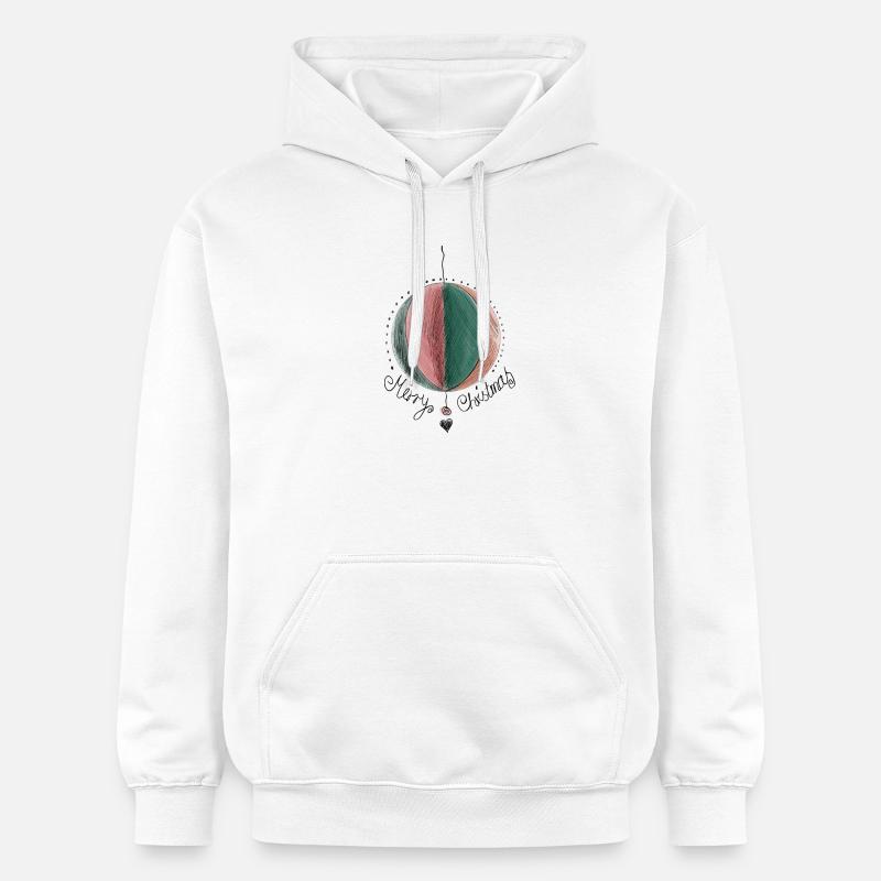 Joyeux Christmas Tree Ball Illustration - Sweat à capuche Softstyle® Gildan Unisexe - blanc