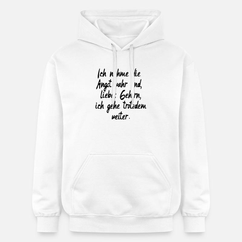 ÄNGSTE ÜBERWINDEN - MOTIVATION SPRÜCHE - Gildan Unisex Softstyle® Midweight Hoodie - Weiß
