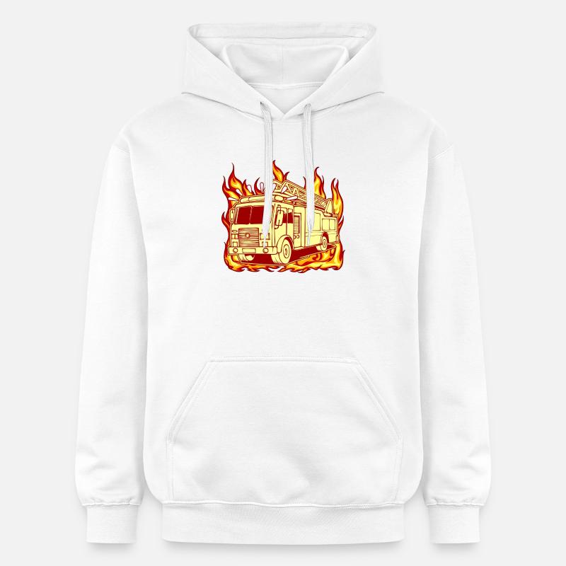 Protection incendie des pompiers des pompiers - Sweat à capuche Softstyle® Gildan Unisexe - blanc