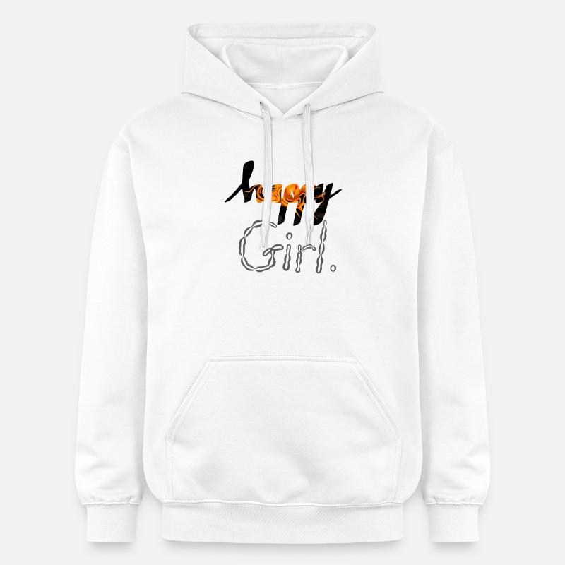 fille heureuse - Sweat à capuche Softstyle® Gildan Unisexe - blanc