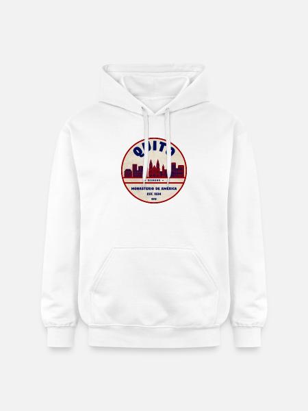 Quito Monasterio Retro Emblem 1534 - Gildan Unisex Softstyle® Midweight Hoodie - white