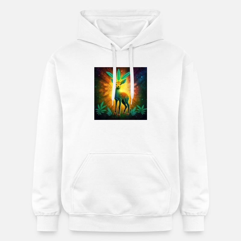 Biche astrale cannabis - Cannabiche - Sweat à capuche Softstyle® Gildan Unisexe - blanc
