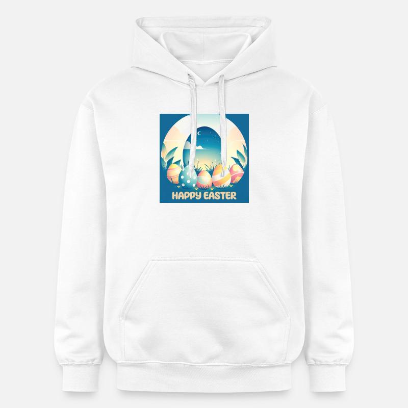 Joyeuses Pâques, oeuf de Pâques - Sweat à capuche Softstyle® Gildan Unisexe - blanc