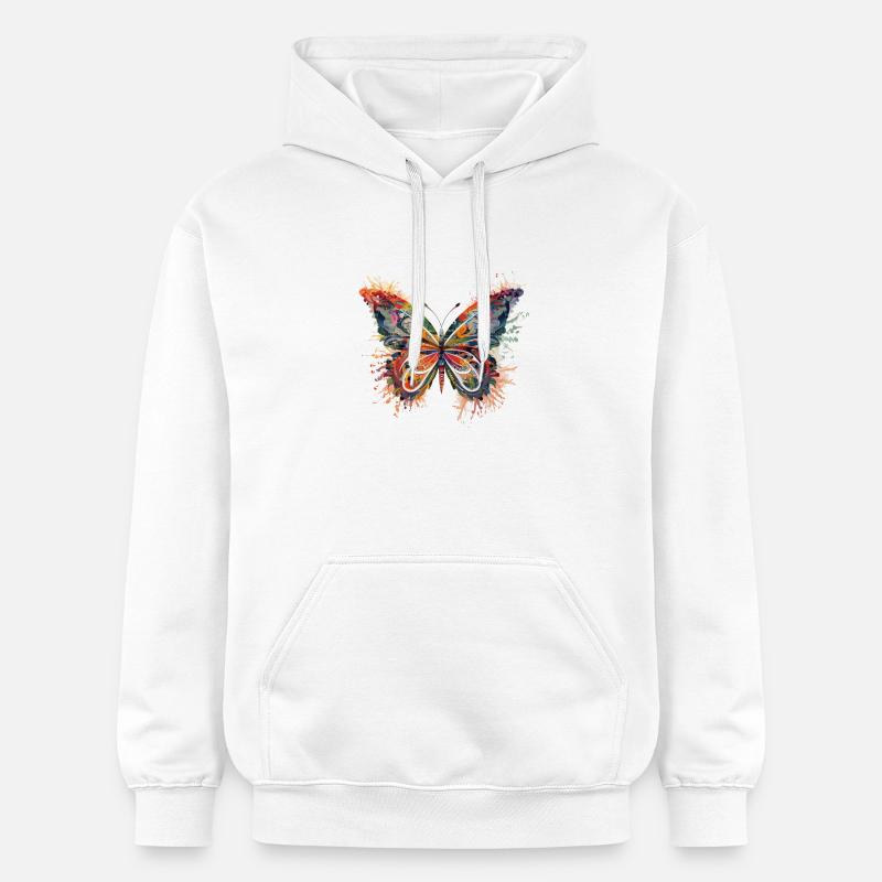 Papillon - Sweat à capuche Softstyle® Gildan Unisexe - blanc